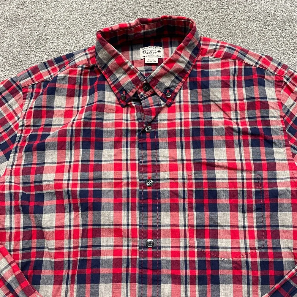 J.CREW Shirt Adult Medium‎ Multicolor Plaid Cotton Long Sleeve Mens